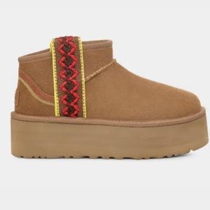 UGG Classic Ultra Mini Braid Platform Chesnut Boots